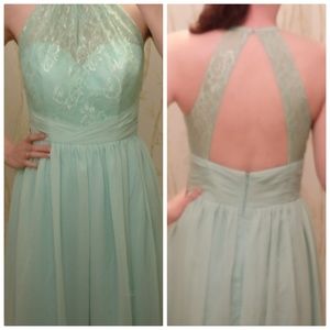 Mint Floor Length Formal Dress